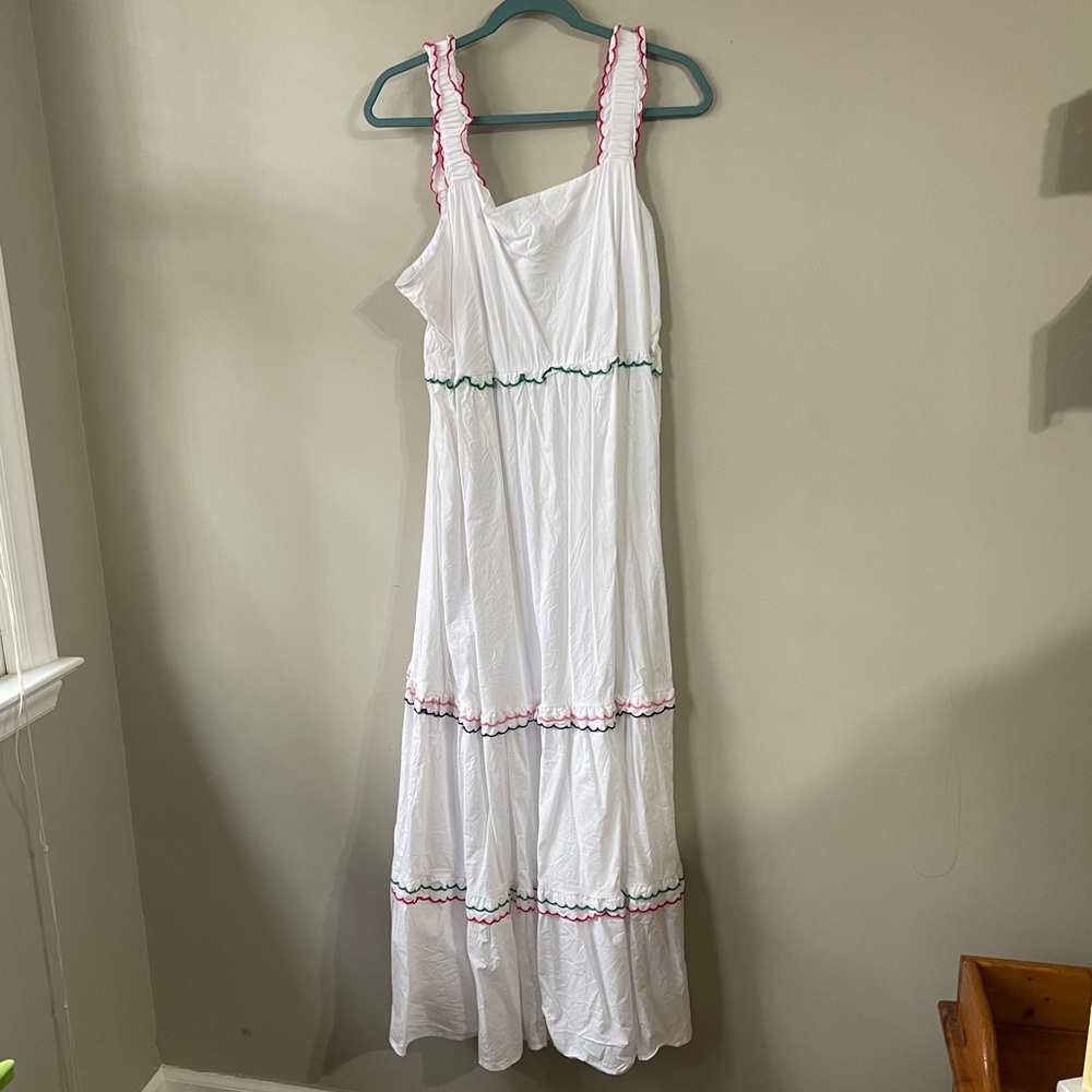 LOFT maxi dress with scallop details